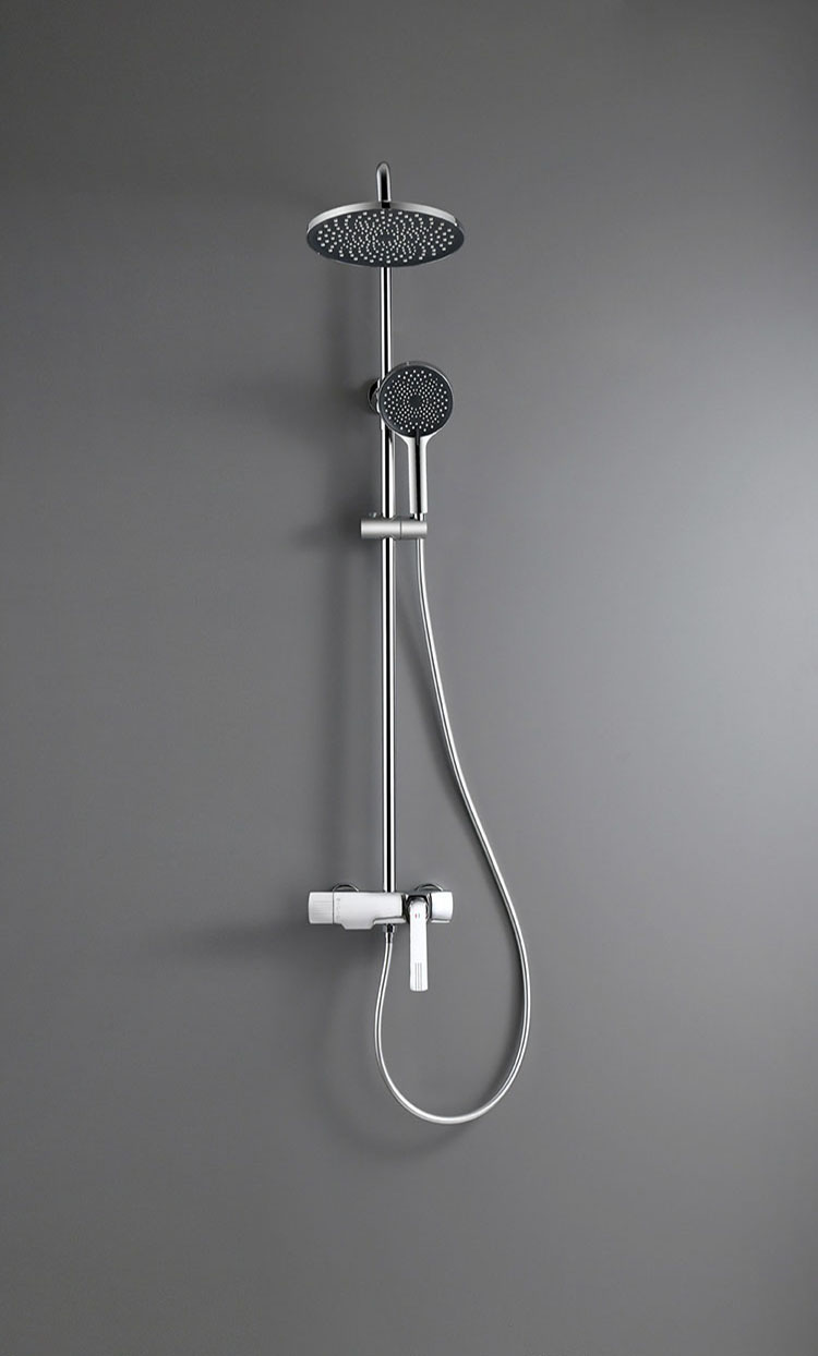 Chrome Surface Finished Three Function Wall Mounted Rainfall Shower Set System