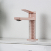 Brass Single Hole Single Lever Bathroom Sink Faucet in Pink Color