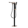 Black White Floor Mounted Free Standing Freestanding Bathtub Faucet