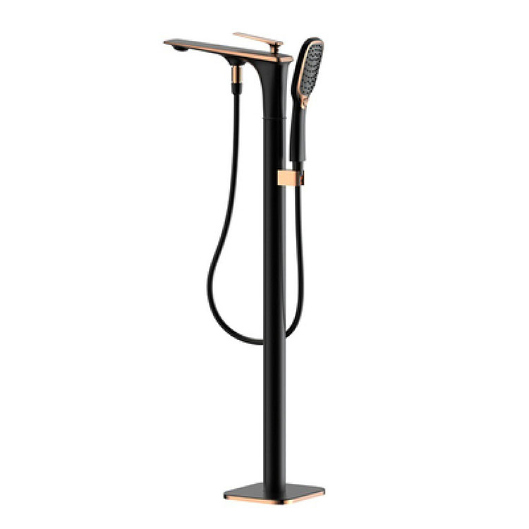 Black White Floor Mounted Free Standing Freestanding Bathtub Faucet