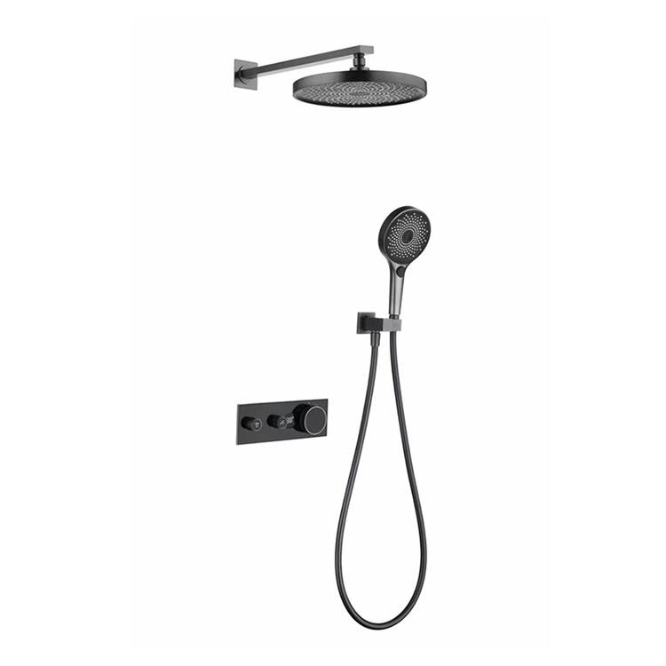 Thermostatic Round Head and Hand Shower Kit Set