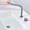 Swivel Deck Mounted Two Hole Bathroom Basin Mixer Faucets Set