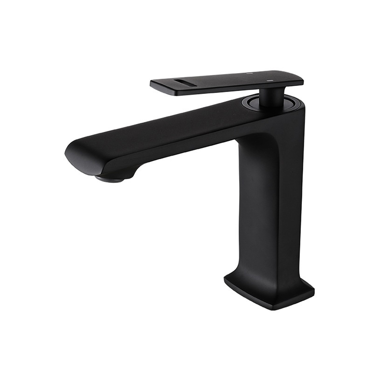 Brass Deck Mounted Single Lever Saqre Basin Vanity Faucets for Bathroom