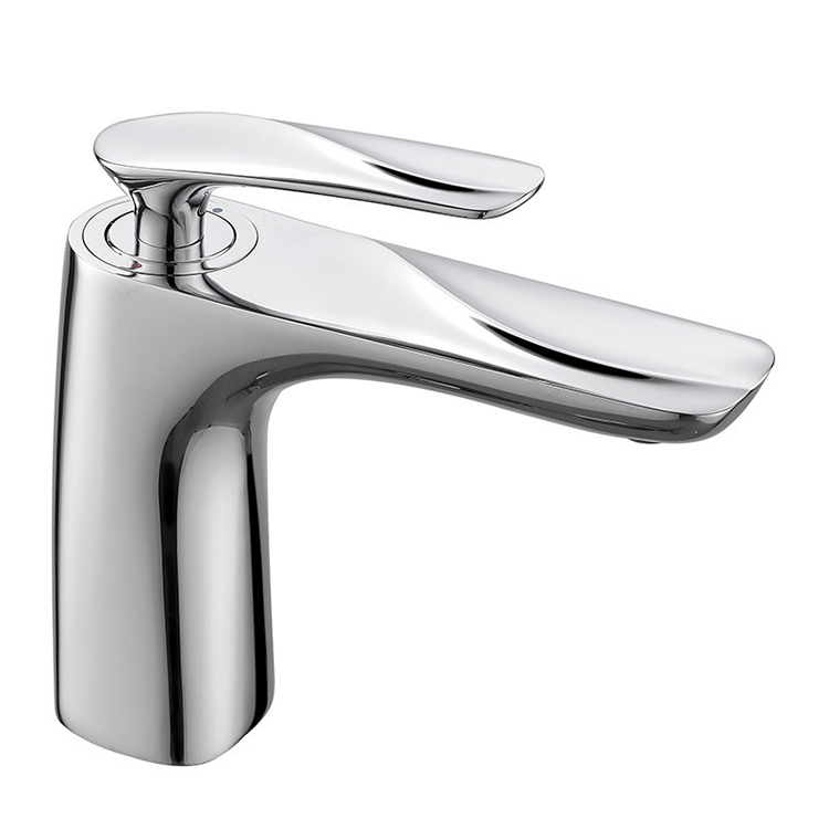 Deck Mounted Single Handle White Chrome Bathroom Faucet