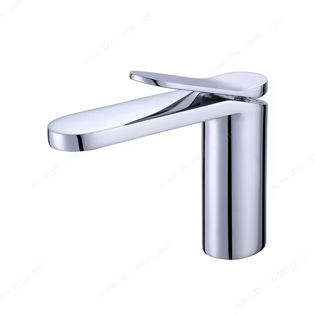 Deck Mounted Single Handle Brass Chrome Sliver Bathroom Basin Faucet Mixer Tap