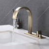 Gold Single Handle Bathroom Basin Faucets for Sink 2 Hole