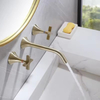 Wall Mounted Brushed Gold Bathroom Concealed Mixer Split Basin Sink Faucet