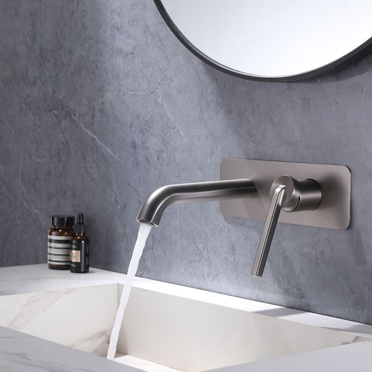 Built in Wall Mount Basin Faucet Mixer Tap for Bathroom Sink