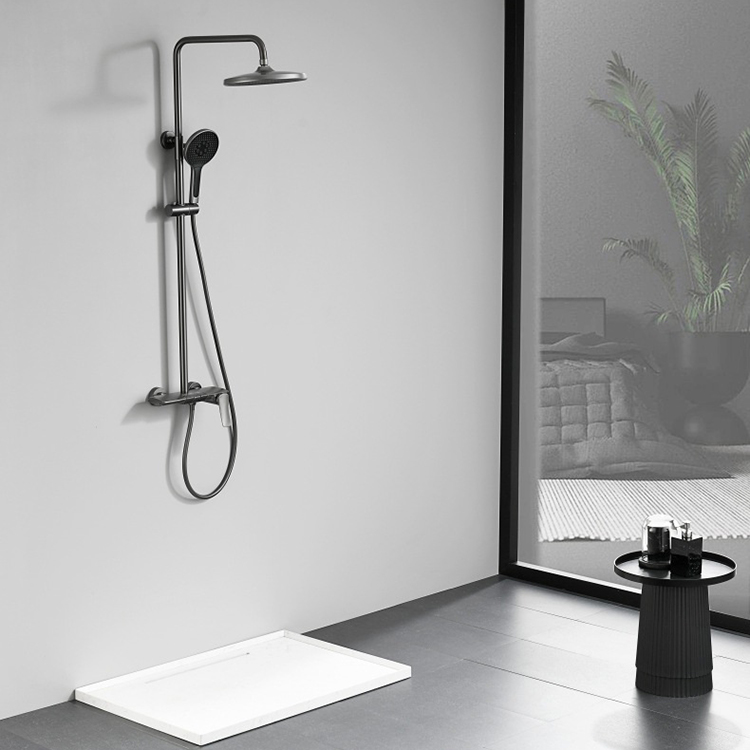 Wall Mounted Exposed Pipe Shower System Set for Bathroom