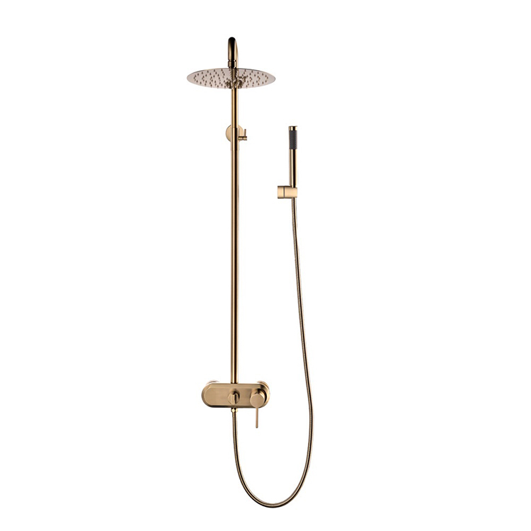 Brass 3 Way Exposed Wall Mounted Bathroom Rain Shower Column Set