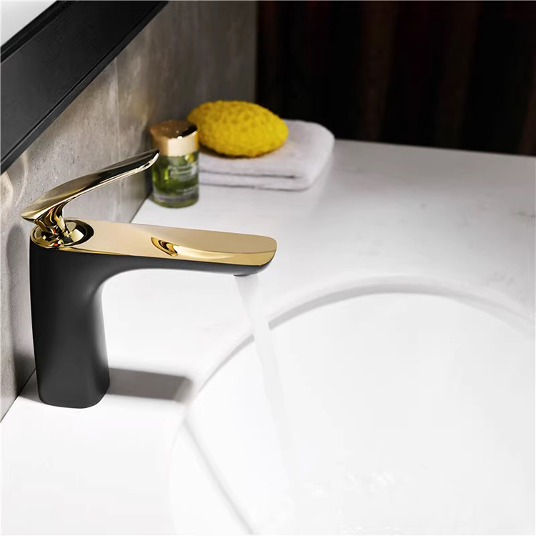 Deck Mounted Single Handle White Chrome Bathroom Faucet