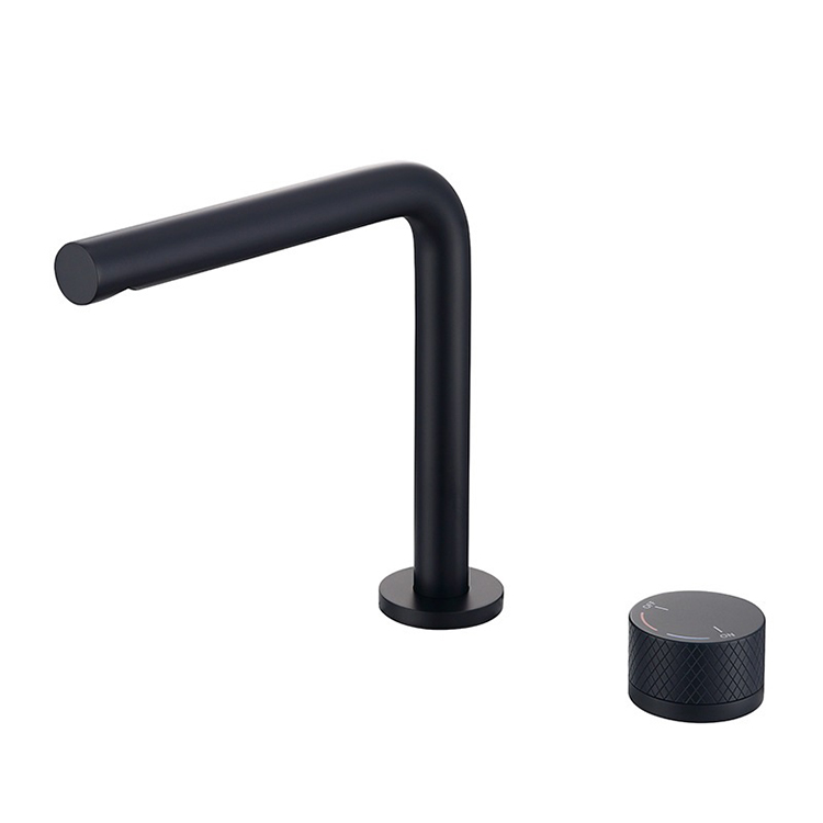 Swivel Deck Mounted Two Hole Bathroom Basin Mixer Faucets Set