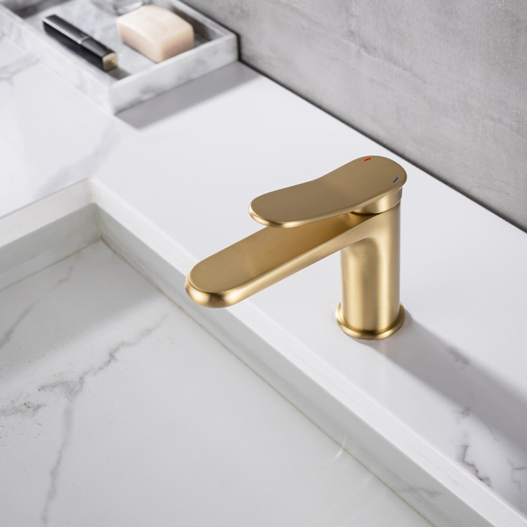 Brass Deck Mounted Single Hole Single Handle Bathroom Basin Sink Faucets