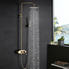 Brass 3 Way Exposed Wall Mounted Bathroom Rain Shower Column Set