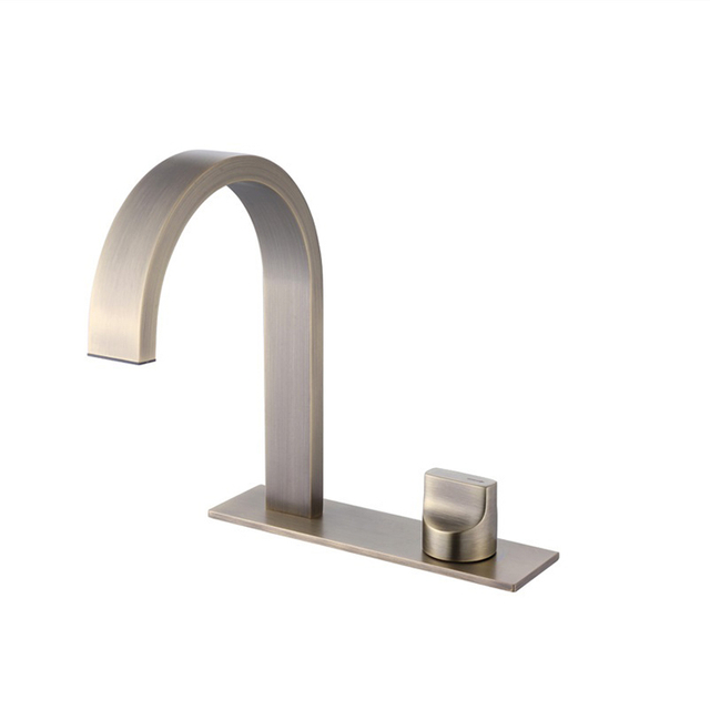 Gold Single Handle Bathroom Basin Faucets for Sink 2 Hole