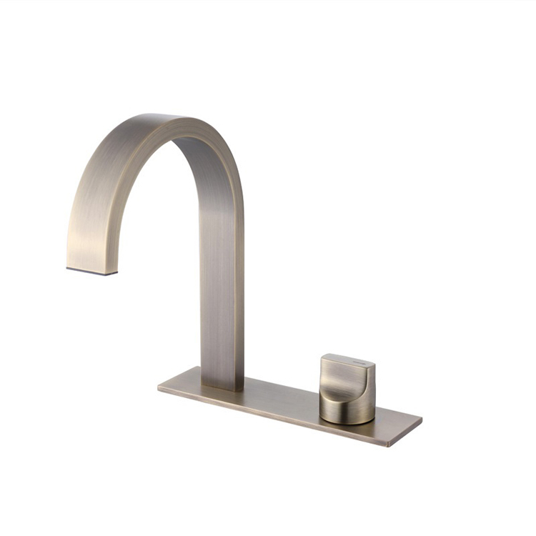 Gold Single Handle Bathroom Basin Faucets for Sink 2 Hole