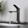 PVD Gun Grey Brass Single Hole Single Lever Hot and Cold Bathroom Basin Sink Faucet Tap Mixer