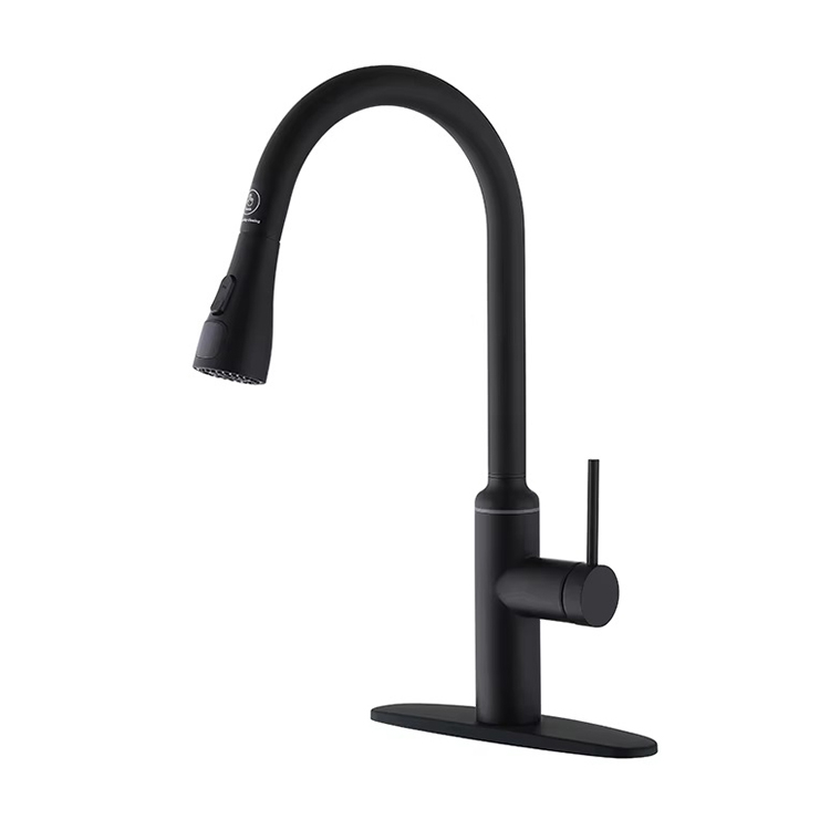 Deck Mounted One Hole Single Lever Touch Sensor Kitchen SInk Faucet with Pull Down Sprayer