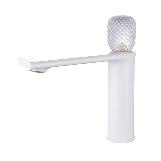 Brass Basin Pillar Taps Crystal Handle Vanity Faucet for Bathroom