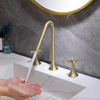 2 Handle 3 Hole Widespread Bathroom Basin Sink Faucet