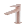 Brass Single Hole Single Lever Bathroom Sink Faucet in Pink Color