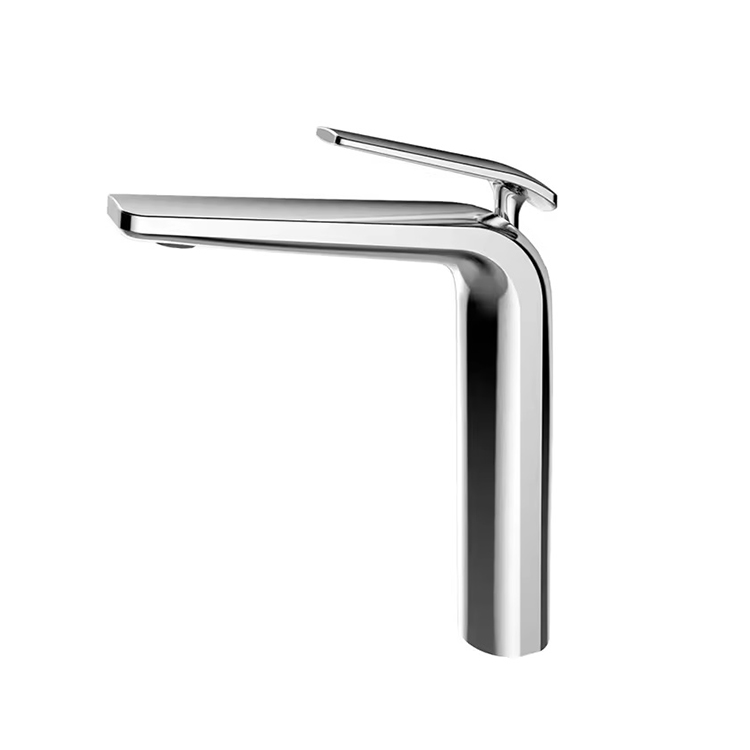 Deck Mounted Single Lever Hot and Cold Tall Bathroom Vessel Sink Faucets