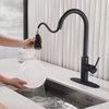 Deck Mounted One Hole Single Lever Touch Sensor Kitchen SInk Faucet with Pull Down Sprayer