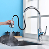 Brass Chrome Plated Deck Mounted Single Hole Single Handle Kitchen Faucets with Pull Down Sprayer