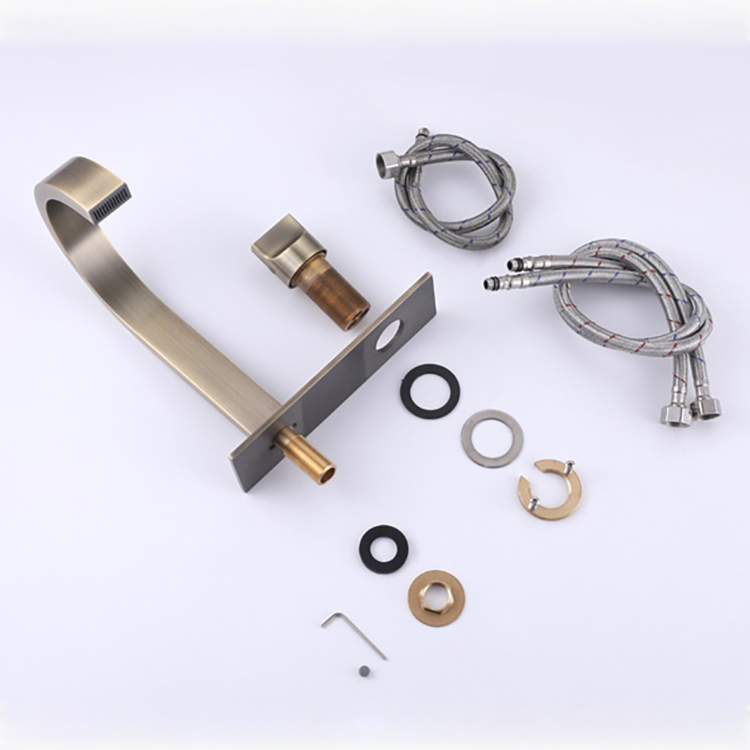 Gold Single Handle Bathroom Basin Faucets for Sink 2 Hole