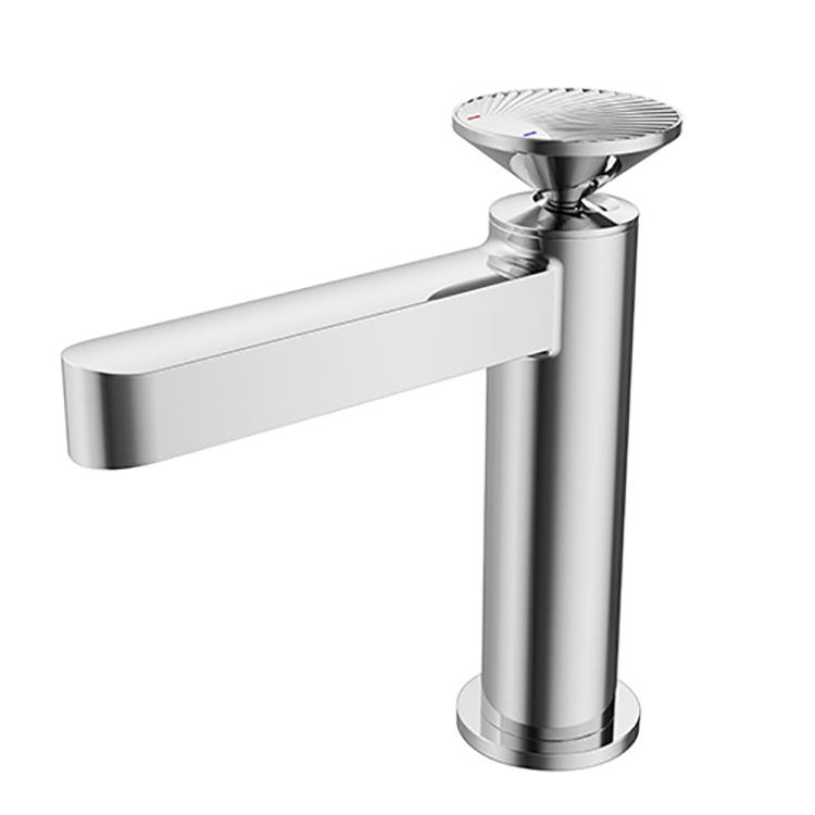Deck Mounted Single Hole Hot and Cold Piano Brass Basin Mixer Faucet for Bathroom