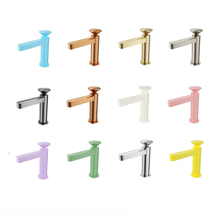 Deck Mounted Single Hole Hot and Cold Piano Brass Basin Mixer Faucet for Bathroom